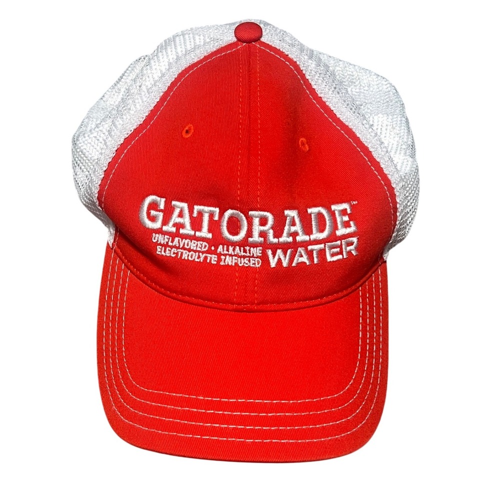 Gatorade‎ Water Trucker Hat Red White Mesh Adjustable Richardson